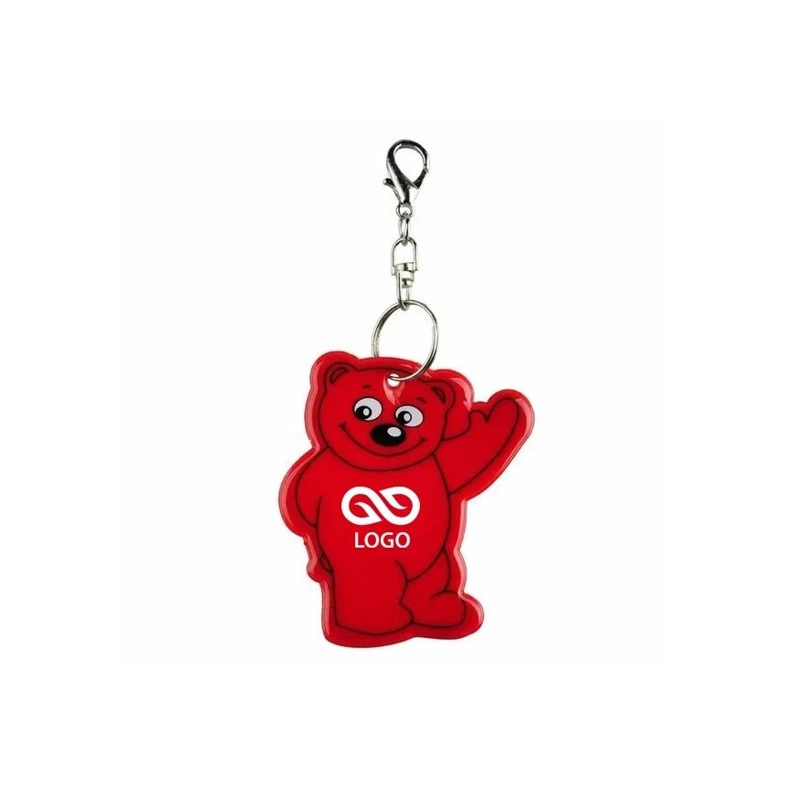 Reflective teddy bear key ring 