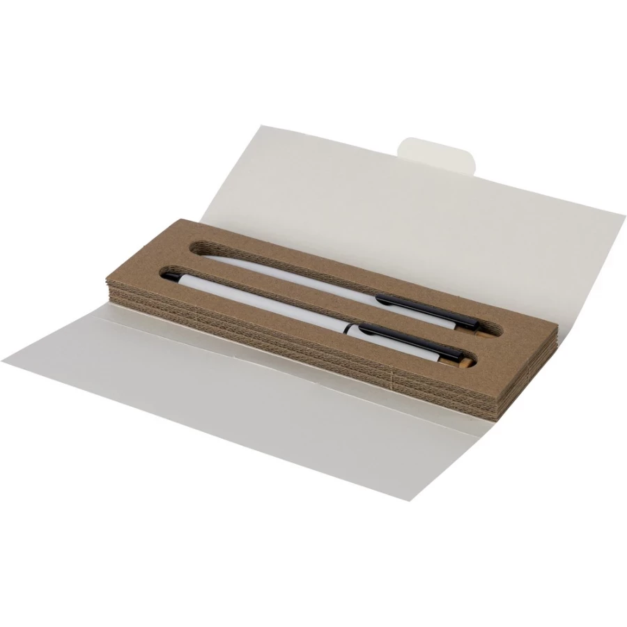 Scriptoria stationery set, ballpoint pen and rollerball pen – white