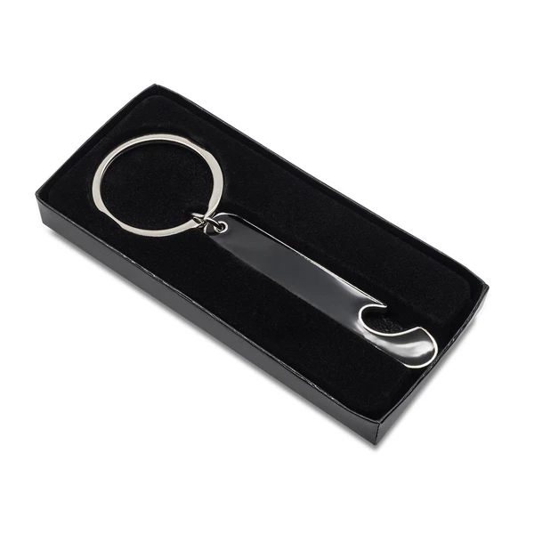 Hors keyring with bottle opener – black