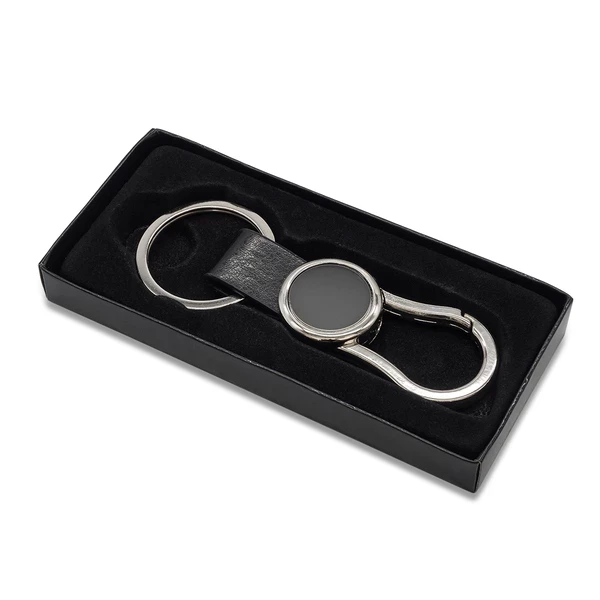 Leo carabiner keyring, black