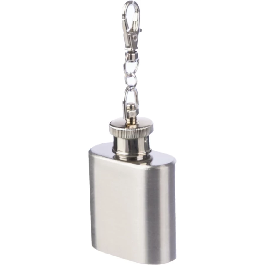 30 ml hip flask, Gulu keyring – silver