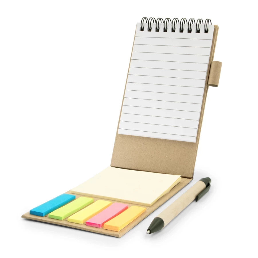 Madelyn note-taking set, notebook, pen, sticky notes – neutral