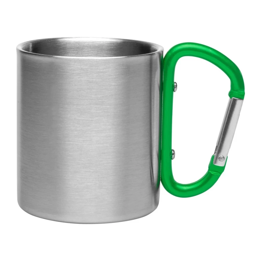 Easton 210 ml metal mug with carabiner – green