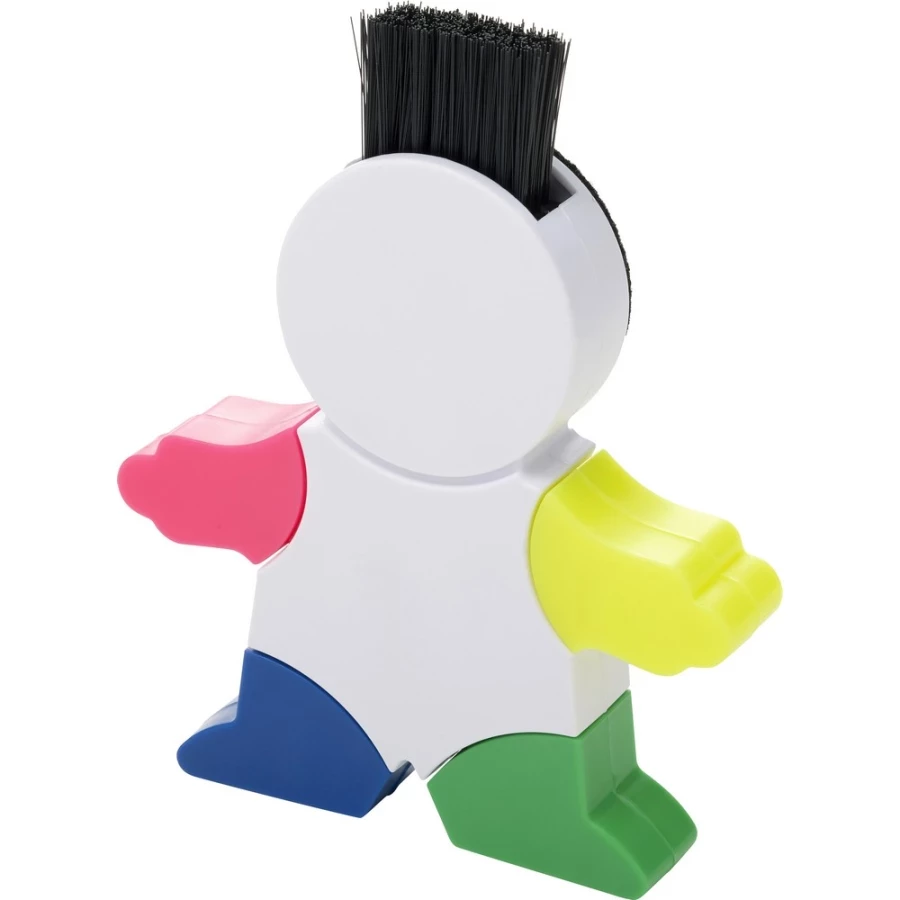 A ‘little man’ highlighter, a screen cleaner, a keyboard cleaning brush –