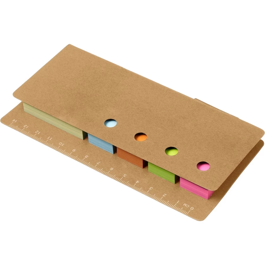 Notetaking set, ruler, sticky notes, Mobo pen – brown