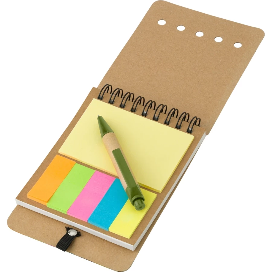 Ube – Note-taking set, A6-sized notebook, sticky notes, ballpoint pen – light green