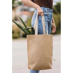 Jeco jute shopping bag - Beige