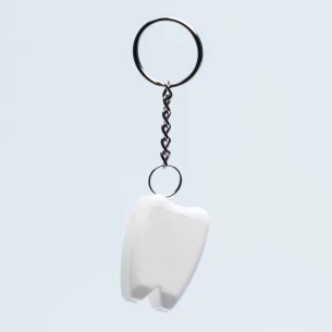 Toothy dental floss fob - White
