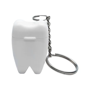 Toothy dental floss fob - White