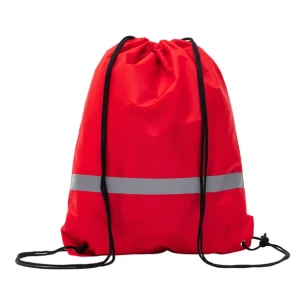 Sports bag with reflective tape - red