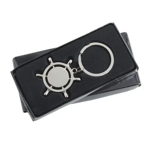 Steering Wheel metal key ring - Silver