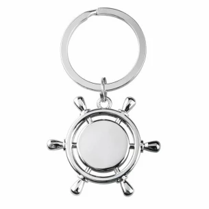 Steering Wheel metal key ring - Silver