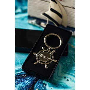 Steering Wheel metal key ring - Silver
