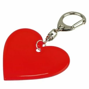 Heart reflective key ring