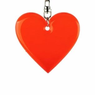 Heart reflective key ring