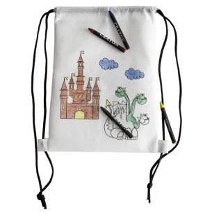 White Line Crayon Backpack - White