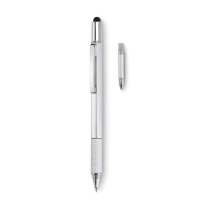 Level pen with ruler - TOOLPEN - matt silver