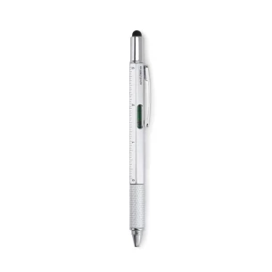 Level pen with ruler - TOOLPEN - matt silver
