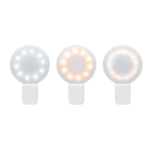 LED selfie light with clip - PINNY- white