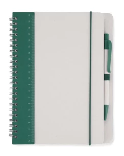 REGALI notepad with ruler and pen - Green