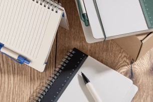 Notebook with line and pen REGALI - Navy blue