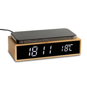 Conti inductive charger with clock and thermometer - Beige