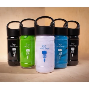 Feel cool bottle cooling towel - Black