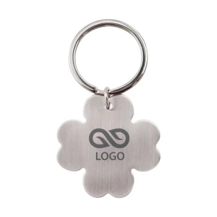 4-leaf clover metal key ring - Silver