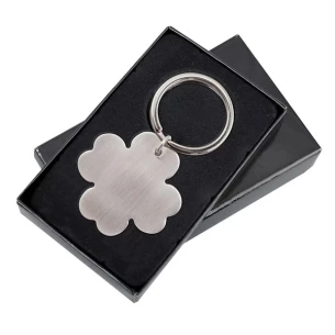 4-leaf clover metal key ring - Silver