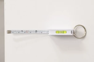 RIZO tape measure key ring 1 m - White