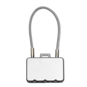 Luggage padlock. - THREECODE - silver matt