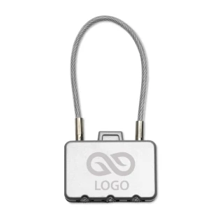 Luggage padlock. - THREECODE - silver matt