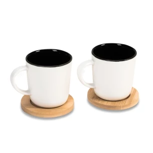 Set of 2 ceramic mugs Kerala - White