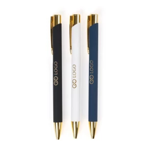 Golden ballpoint pen - White