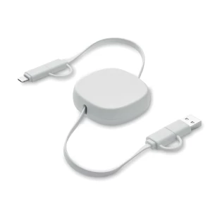 60 Watt retractable charging cable - LINEA - White