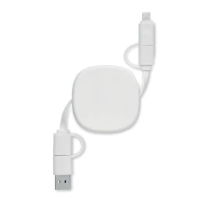 60 Watt retractable charging cable - LINEA - White