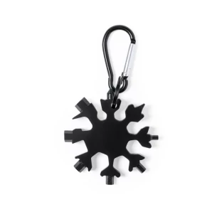 Multifunction tool, 17 functions, carabiner - Black