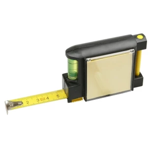 2m tape measure, spirit level, notepad, pen - Black