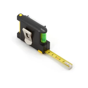 2m tape measure, spirit level, notepad, pen - Black