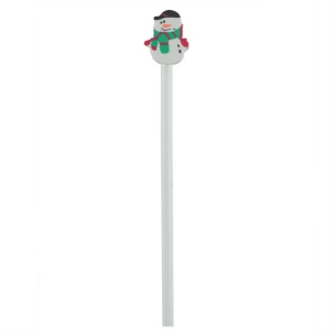 Christmas pencil with eraser - White