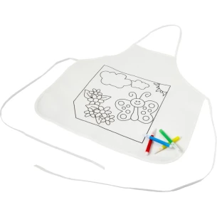 Kitchen apron for colouring + markers - White