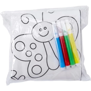 Kitchen apron for colouring + markers - White