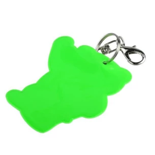 Reflective teddy bear key ring - Green