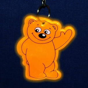 Reflective teddy bear key ring - Orange