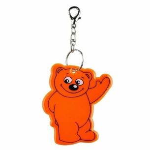 Reflective teddy bear key ring - Orange