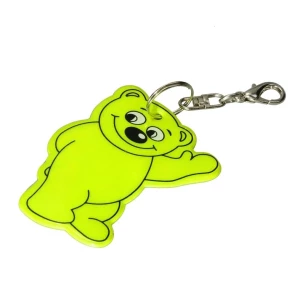 Reflective teddy bear key ring - Yellow