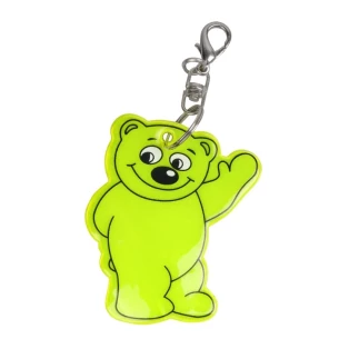 Reflective teddy bear key ring - Yellow