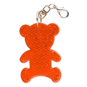 Reflective plastic bear key ring - Orange