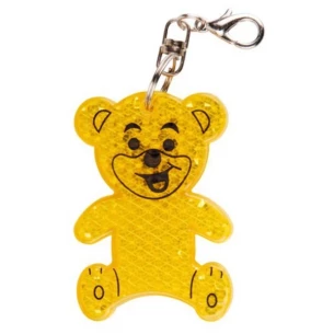 Reflective plastic bear keyring - Yellow