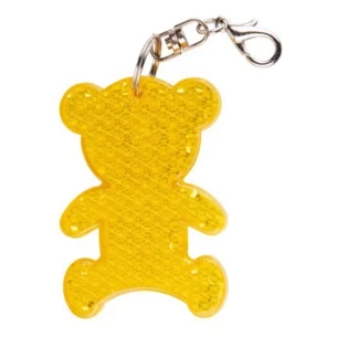 Reflective plastic bear keyring - Yellow